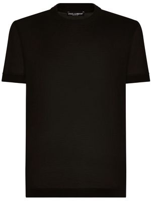 Dolce & Gabbana crew-neck silk T-shirt - Black