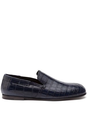 Dolce & Gabbana crocodile-embossed leather loafers - Blue