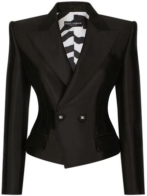 Dolce & Gabbana cropped double-breasted blazer - Black
