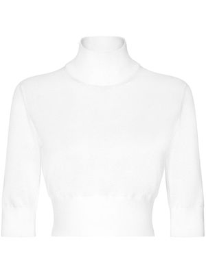 Dolce & Gabbana Cropped turtle-neck sweater - White