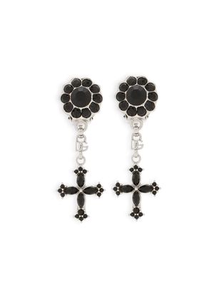 Dolce & Gabbana cross pendant clip-on earrings - Black