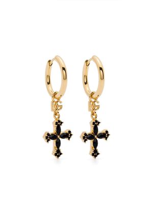 Dolce & Gabbana cross-pendant hoop earrings - Gold
