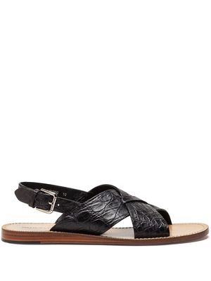 Dolce & Gabbana crossover-strap leather sandals - Black