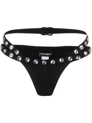 Dolce & Gabbana crystal-embellished bikini bottoms - Black