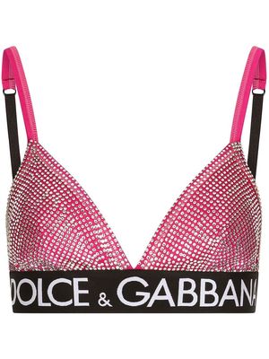 Dolce & Gabbana crystal-embellished bralette - Pink