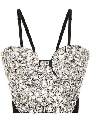 Dolce & Gabbana crystal-embellished crop top - Black