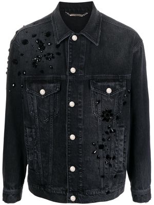 Dolce & Gabbana crystal-embellished denim jacket - Black