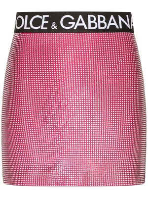 Dolce & Gabbana crystal-embellished mini skirt - Pink