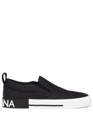 Dolce & Gabbana Custom 2.Zero perforated slip-on sneakers - Black