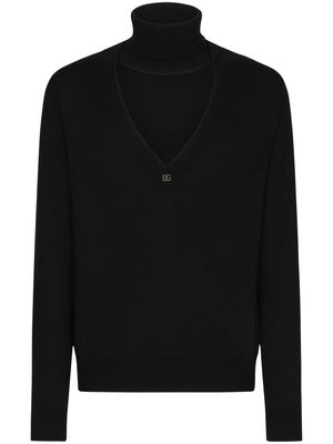 Dolce & Gabbana cut-out roll-neck jumper - Black