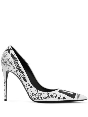 Dolce & Gabbana Decolleté logo-print pumps - White
