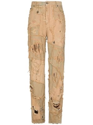 Dolce & Gabbana deconstructed ripped-detail jeans - Neutrals