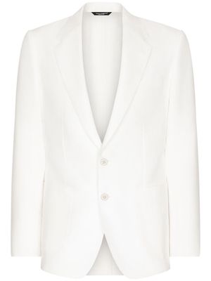 Dolce & Gabbana Deconstructed single-breasted linen blazer - White