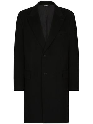 Dolce & Gabbana Deconstructed single-breasted wool coat - Black