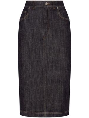 Dolce & Gabbana denim pencil midi skirt - Black