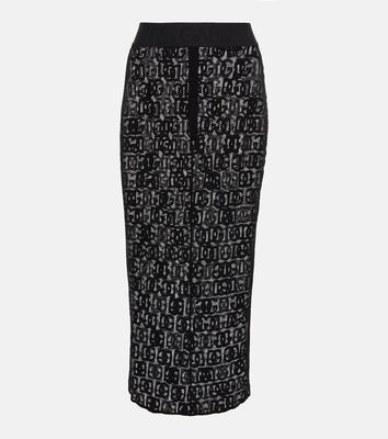 Dolce & Gabbana DG cotton-blend tulle midi skirt