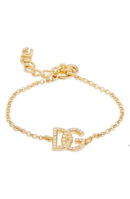 Dolce & Gabbana DG Crystal Charm Bracelet in Gold