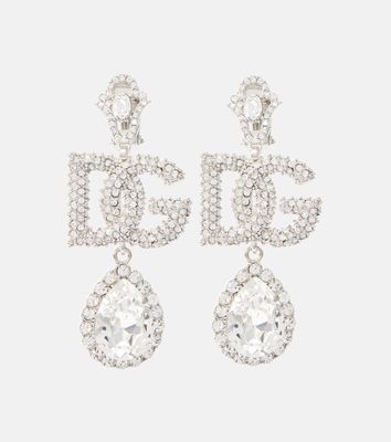 Dolce & Gabbana DG crystal-embellished clip-on earrings