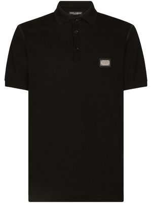 Dolce & Gabbana DG Essentials cotton piqué polo shirt - Black