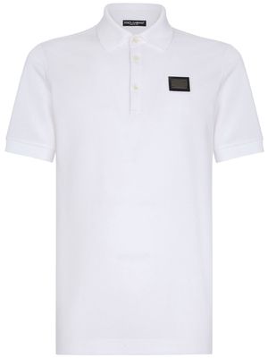 Dolce & Gabbana DG Essentials cotton piqué polo shirt - White