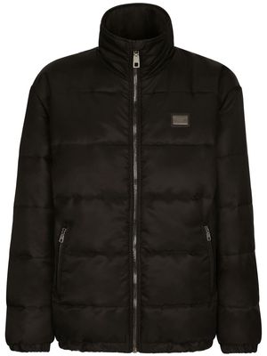 Dolce & Gabbana DG Essentials high-neck padded jacket - Black