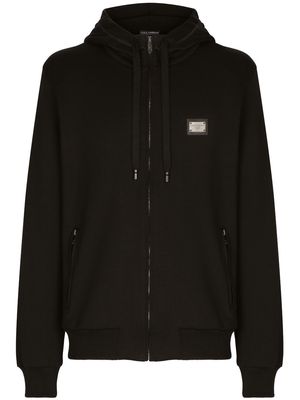 Dolce & Gabbana DG Essentials jersey zip-up hoodie - Black