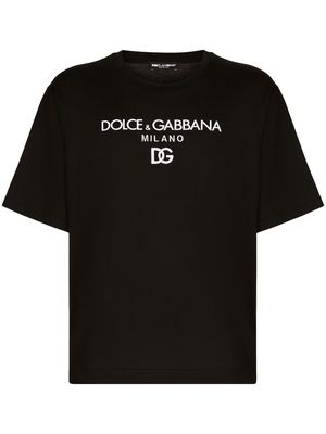 Dolce & Gabbana DG Essentials logo-embroidered T-shirt - Black