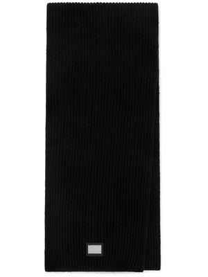 Dolce & Gabbana DG Essentials logo-patch knitted scarf - Black