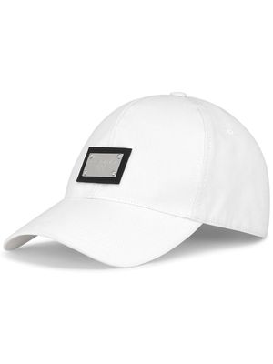 Dolce & Gabbana DG Essentials logo-plaque baseball cap - White