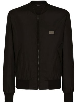 Dolce & Gabbana DG Essentials logo-plaque bomber jacket - Black