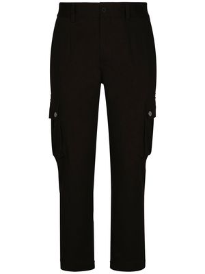 Dolce & Gabbana DG Essentials logo-plaque cargo trousers - Black