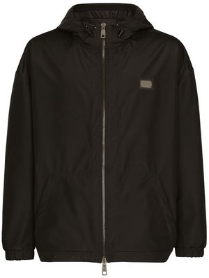 Dolce & Gabbana DG Essentials logo-plaque hooded jacket - Black