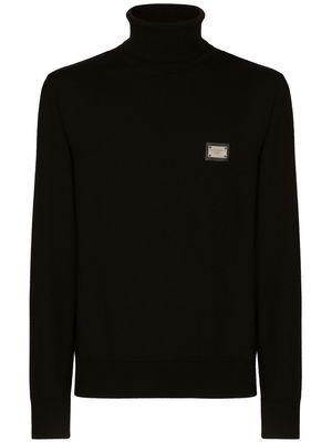 Dolce & Gabbana DG Essentials roll-neck wool jumper - Black