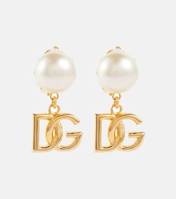 Dolce & Gabbana DG faux pearl clip-on earrings