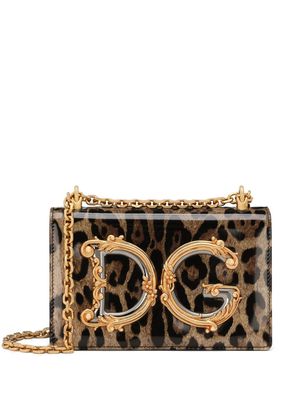 Dolce & Gabbana DG Girls leopard-print crossbody bag - Black