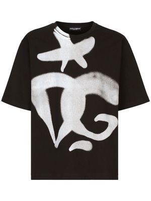 Dolce & Gabbana DG graffiti-print boxy T-shirt - Black