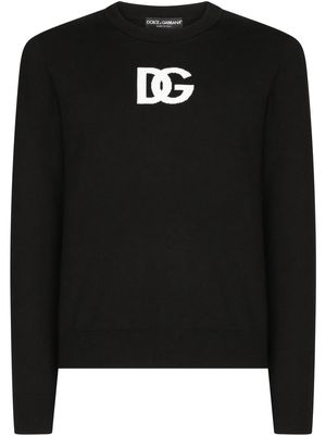 Dolce & Gabbana DG intarsia-knit wool jumper - Black