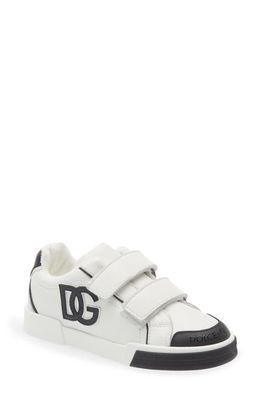 Dolce & Gabbana DG Interlock Logo Low Top Sneaker in White/Black