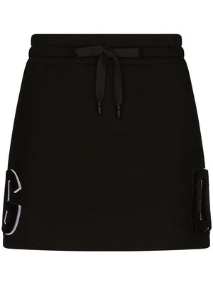 Dolce & Gabbana DG logo appliqué mini skirt - Black