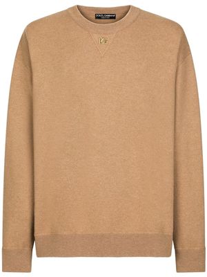 Dolce & Gabbana DG-logo cashmere jumper - Brown