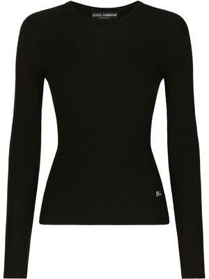 Dolce & Gabbana DG-logo cashmere-silk jumper - Black