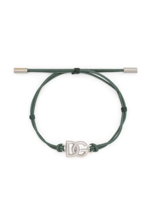 Dolce & Gabbana DG logo charm cord bracelet - Green