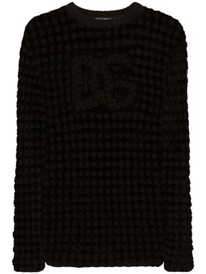 Dolce & Gabbana DG-logo crochet-knit jumper - Black