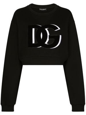 Dolce & Gabbana DG-logo cropped sweatshirt - Black