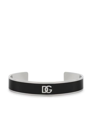 Dolce & Gabbana DG-logo cuff bracelet - Black