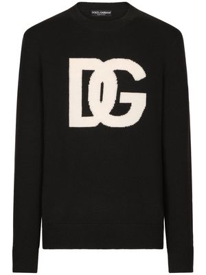 Dolce & Gabbana DG logo jacquard cashmere jumper - Black