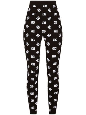 Dolce & Gabbana DG logo jacquard leggings - Black