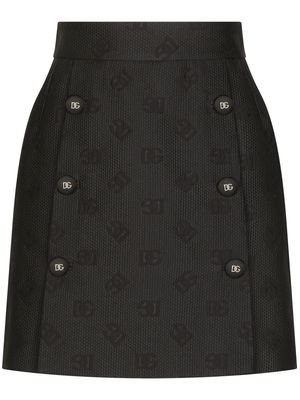 Dolce & Gabbana DG-logo jacquard miniskirt - Black