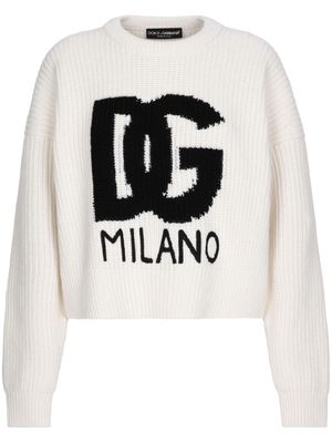 Dolce & Gabbana DG logo knit jumper - White