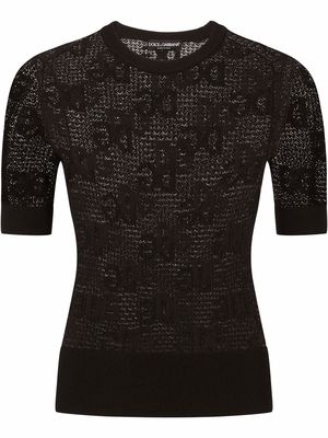 Dolce & Gabbana DG-logo lace-stitch jumper - Black